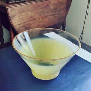 Blendo Vtg Glass Salad Bowl by West Virginia Specialty Glass Co c1950-1960